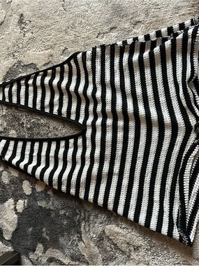 Black & White Striped Knit Tank Top